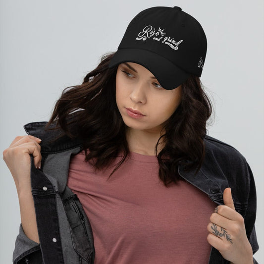Absolutestacker2 Hats Black Rise and grind dad hat