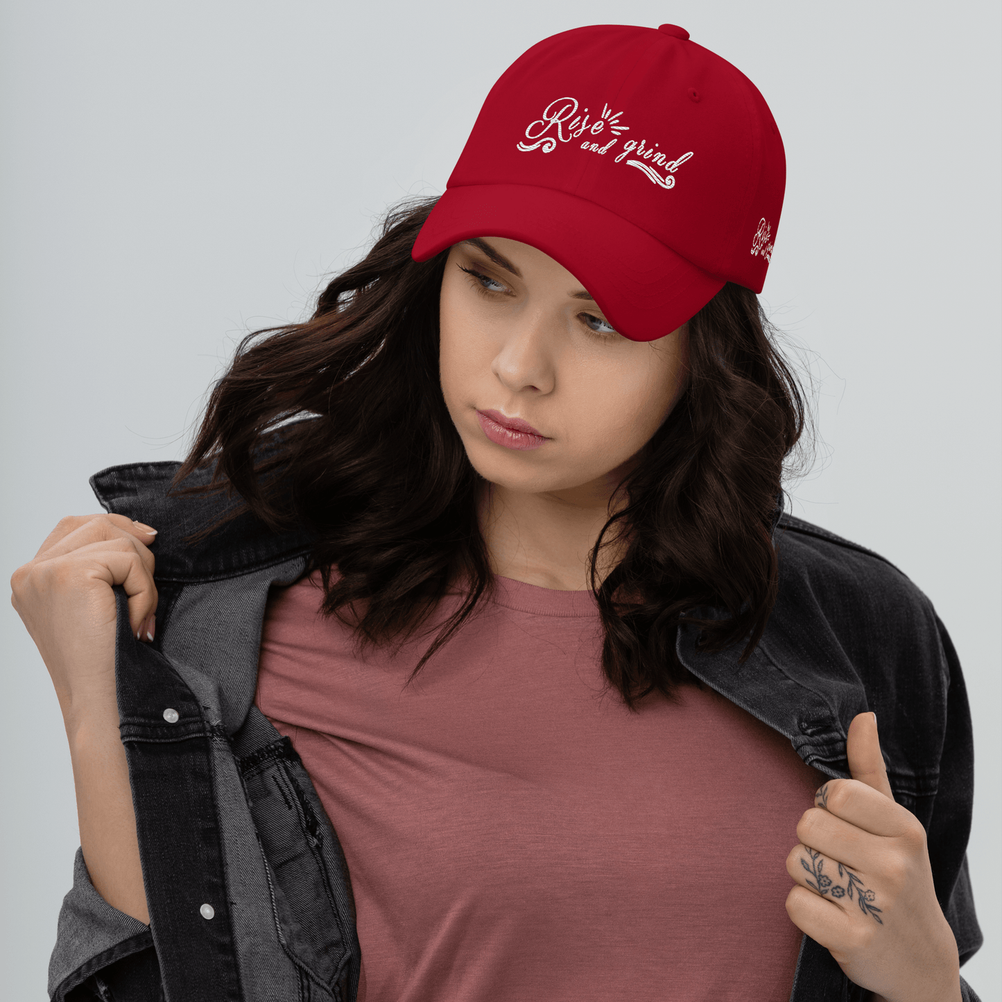 Absolutestacker2 Hats Cranberry Rise and grind dad hat