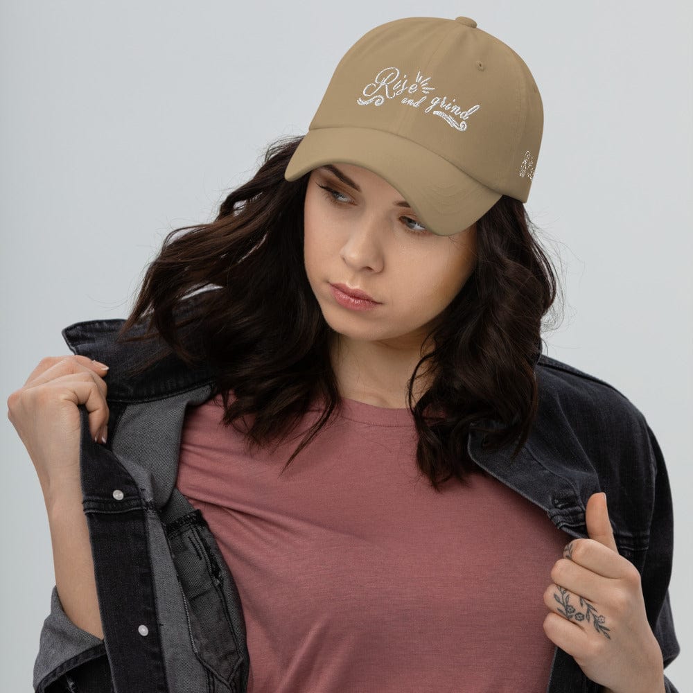 Absolutestacker2 Hats Khaki Rise and grind dad hat
