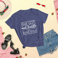 Absolutestacker2 Heather Blue / S She got mad hustle
