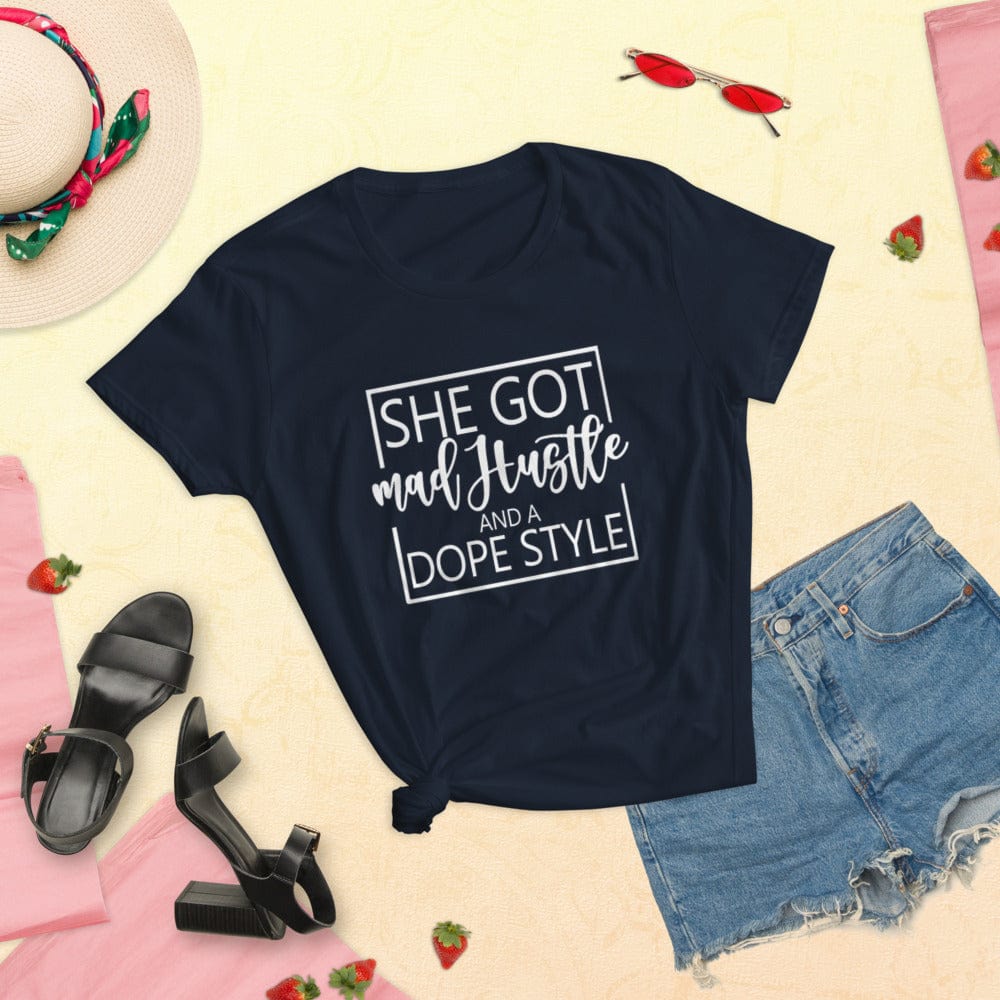 Absolutestacker2 Navy / S She got mad hustle