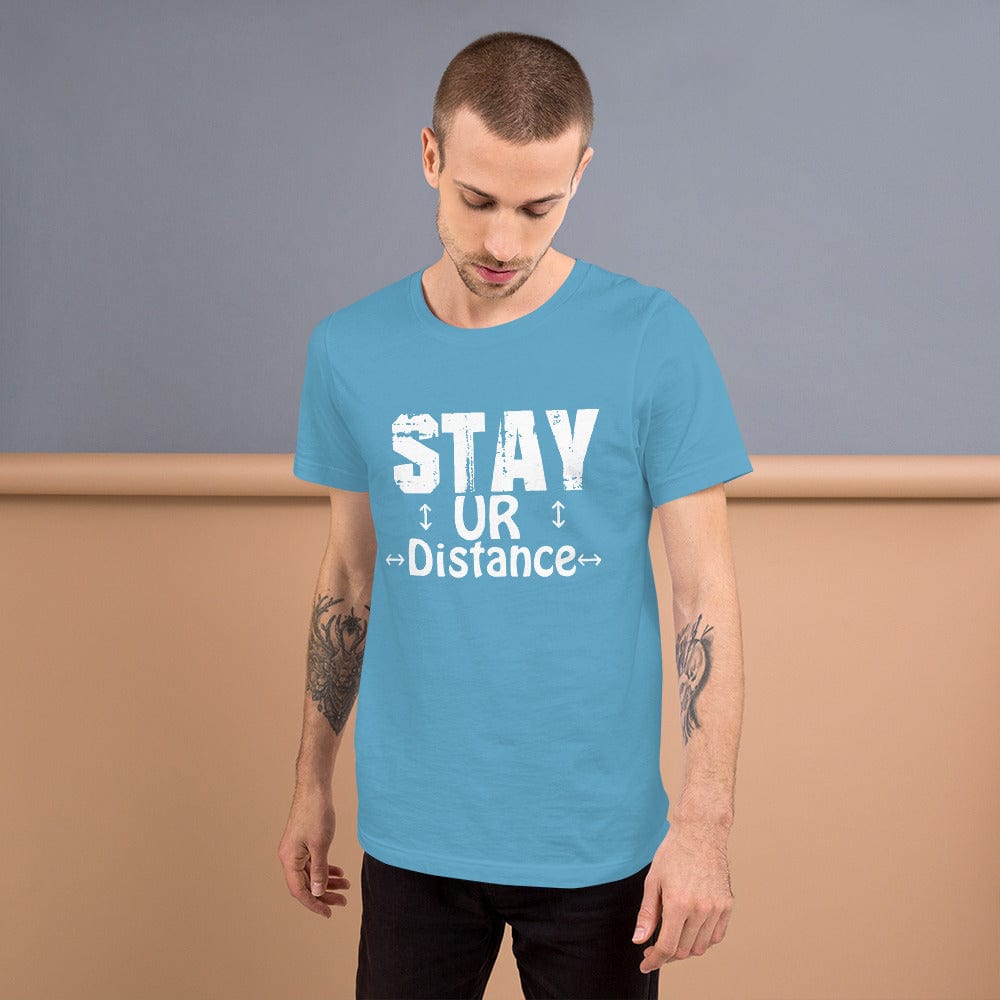 Absolutestacker2 Ocean Blue / S Stay ur distance Custom T-shirts